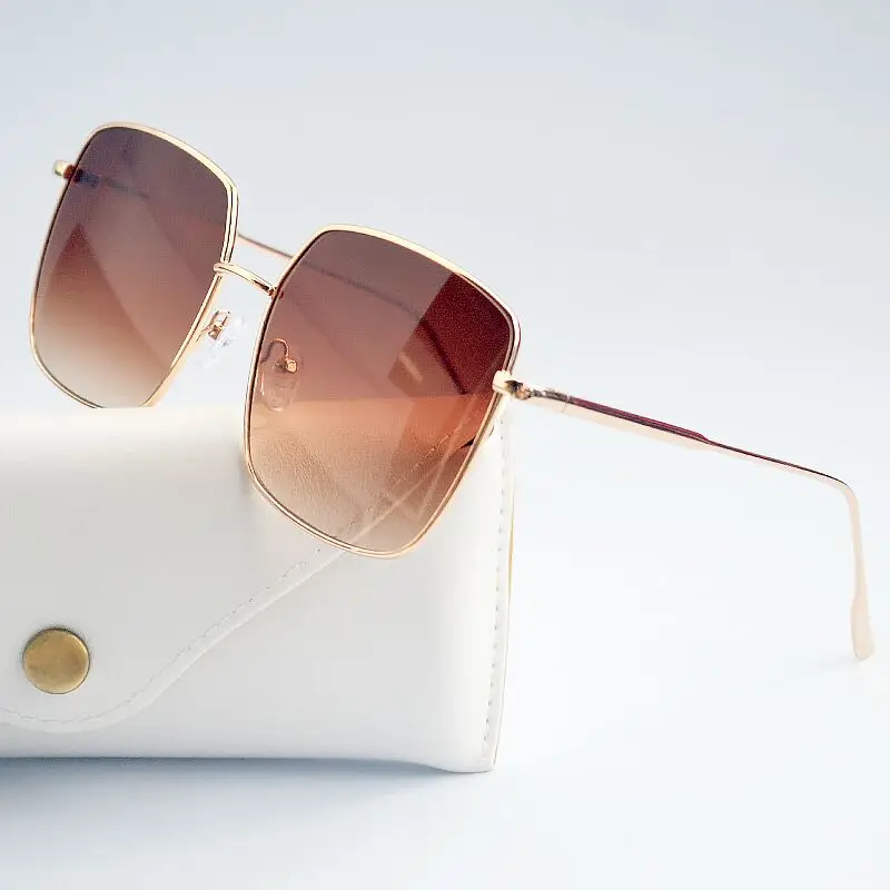 New  Women\'s Sunglasses 2024 Men Vintage Oversized Sun Glasses Female Fashion Unisex Eyeglasses Metal Frame gafas de sol UV400