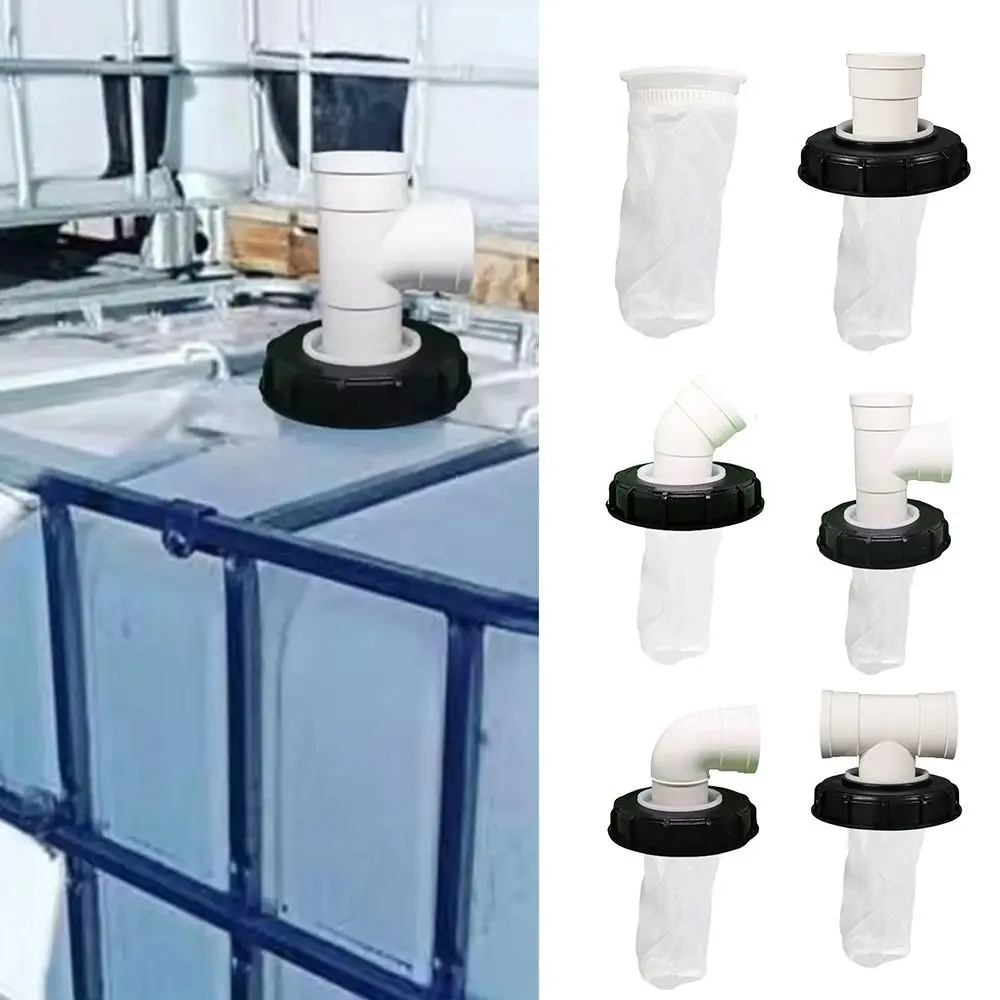 163mm IBC Ton Drum Fittings Plastic Cap T-shaped/Straight Head/Elbow/Vertical with Filter Screw Rainwater Filter Cover Washable