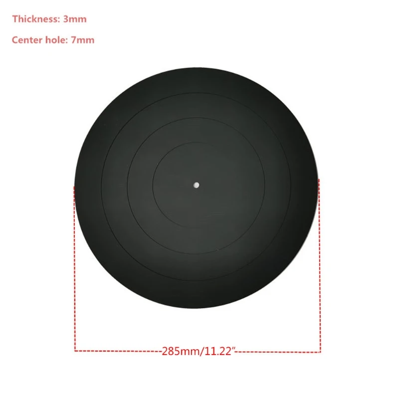 ターンテーブルプラッターマット オーディオファングレードのシリコーンゴムデザイン、LPビニールレコードプレーヤー蓄音機用すべてに普遍的