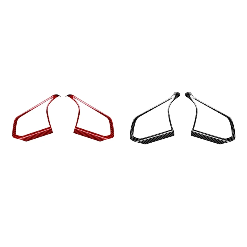 

1Pair Car Steering Wheel Button Outer Frame Rear Hard Carbon Fiber Parts Accessories For Corvette C8 2020-2022 (Red)