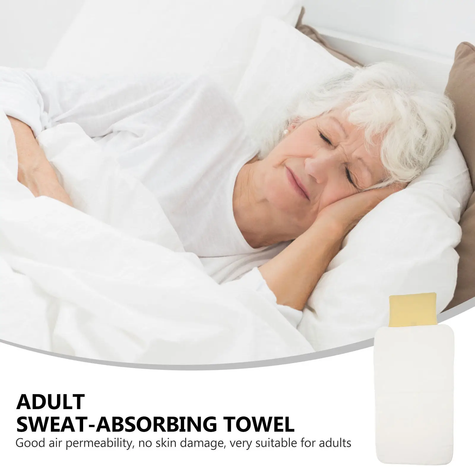 Adult Sweat Towel Pads 2 Pack High Absorbency Breathable Gauze Towels Quick Dry for Elderly Pregnant Women
