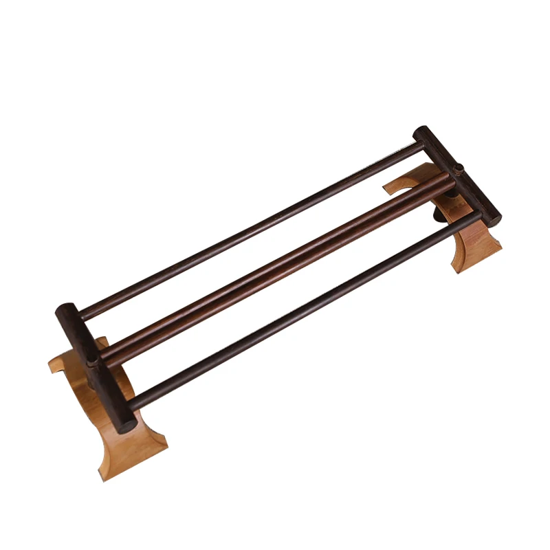 Vintage Double-Tiered Bamboo Tea Cup Rack Handmade Nandu Storage Shelf Japanese Tea Ceremony Display Stand Ornament