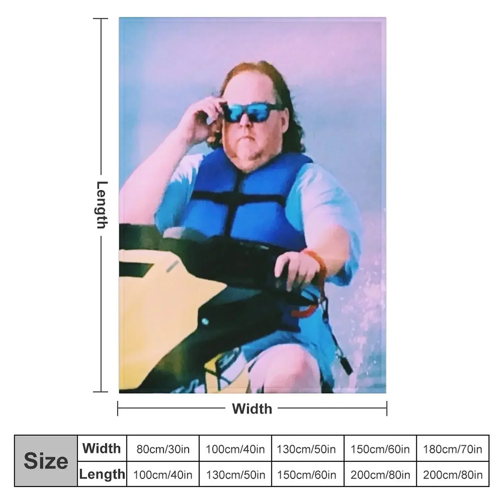 New James Garretson Riding a Jet Ski Throw Blanket couch cozy soft plush fuzzy picnic outdoor blanket