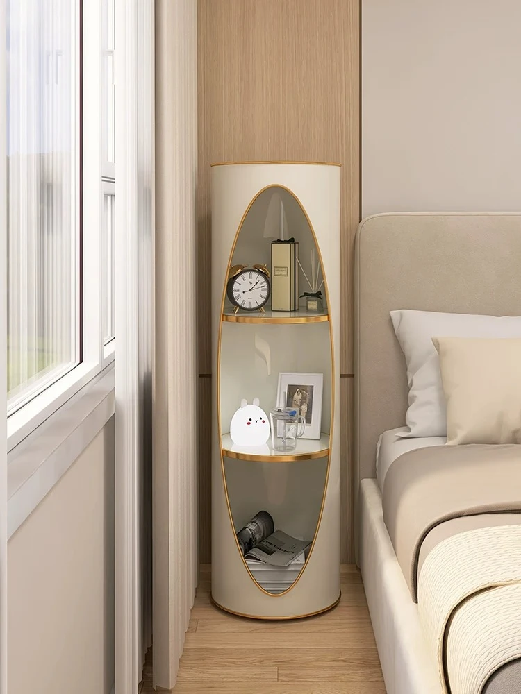 Cream wind bedside table household bedroom modern simple locker integrated light luxury creative bedside table storage artifact