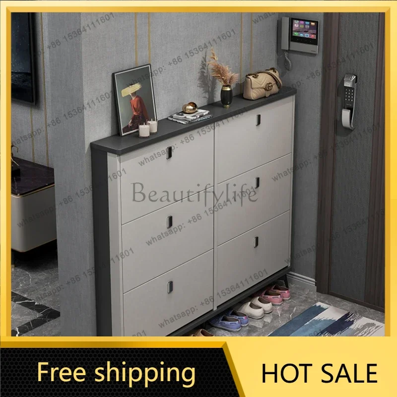 LJY Aesthetic Modern Shoe Cabinet for Entryway Household Storage Space Saving Luxury Designer Shoe Rack Trendy Home Furniture