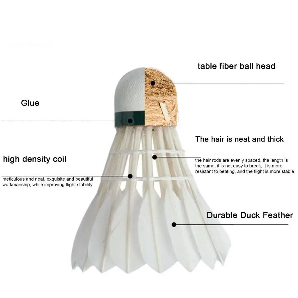 Профессиональный воланчик для бадминтона, прочные белые бадминтоновые мячи, спортивные тренировочные стабильные аксессуары для бадминтона