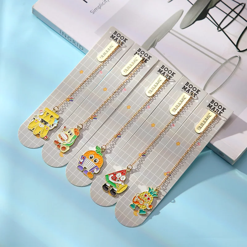 2pc 귀여운 바나나 과일 북마크 크리 에이 티브 금속 절묘한 아트 북 마크 페이지 폴더 학생 용품 휴대용 독서 편지지