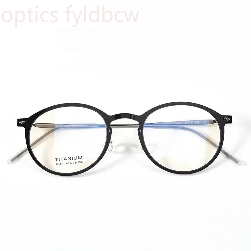 49-22-140 超軽量レトロメガネラウンドフレーム男性と女性の純チタン処方カスタマイズ近視メガネ