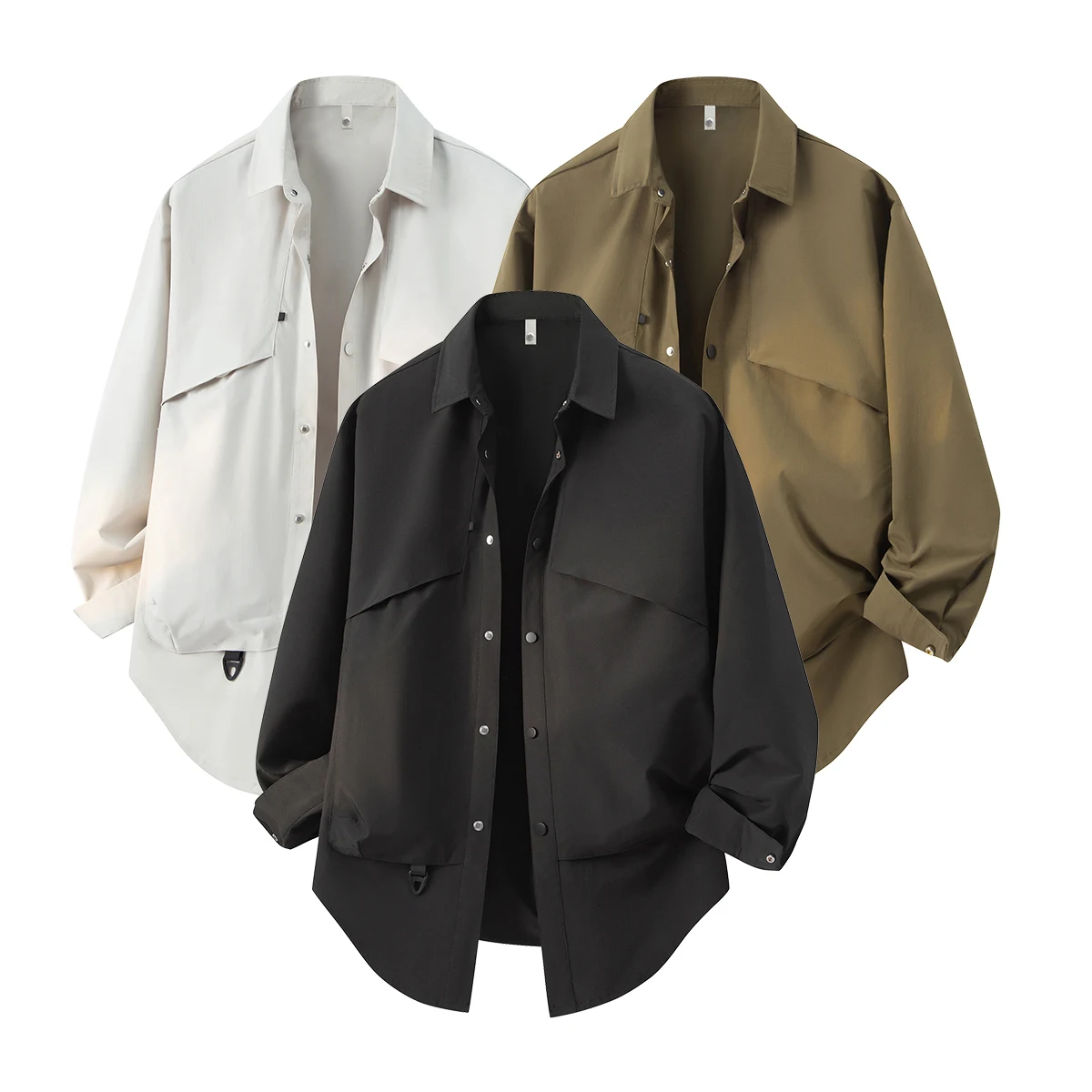 

Модная повседневная мужская куртка свободного кроя с воротником, рабочая одежда, стильная верхняя одежда для весны и осени, из полиэфирного волокна, городской стиль