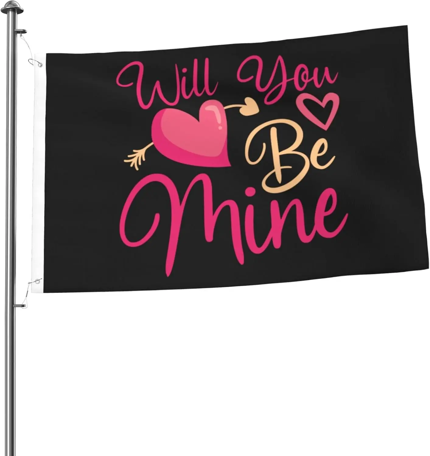 Flagicts 100% Polyester Valentine Will You Be Mine Flag