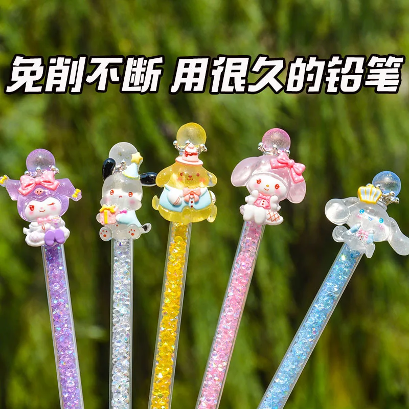 

Новая модель карандаша Hello Kitty Kuromi, мультяшный, милый, автоматический карандаш HB, высококачественный, креативный, портативный, для учебы.