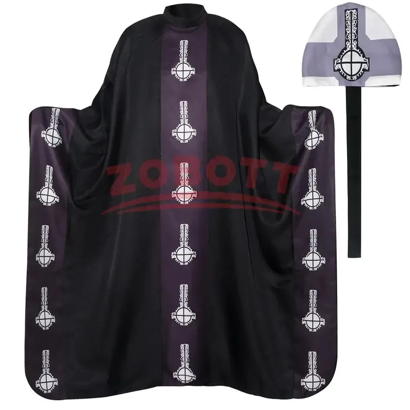 

Medieval Papa Cape Emeritus Cosplay Costume Middle Ages Black Cloak With Hat Full Set For Adult Halloween Party Suit