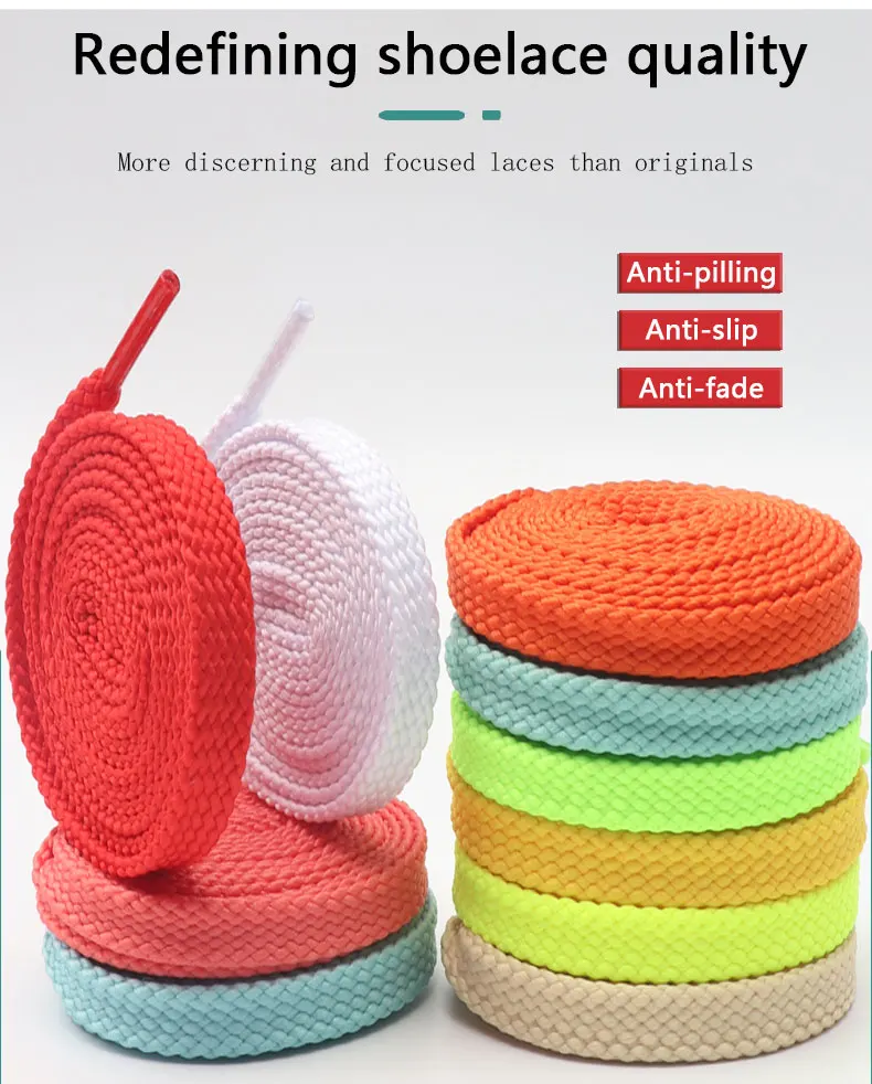 Flache Schnürsenkel für Sneaker, Schnürsenkel für Schuhe, Accessoires, Sport- und Laufschuhe, für Erwachsene und Kinder, breite, unisex Schnürsenkel für Schuhe und Stiefel, Neu – Detail 3