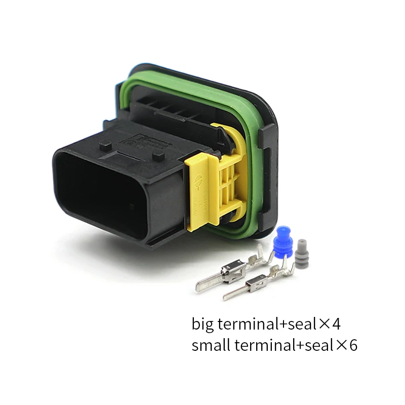 1-1564518-1 موصل ذكر ذو 10 فتحات لمركبات الطاقة الجديدة، موصل مقاوم للماء، قابس تسخير الأسلاك، غلاف بلاستيكي، غلاف مطاطي