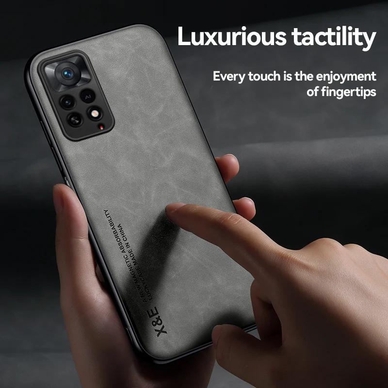 For Xiaomi Redmi Note 12 11 10 9 8 Pro 12S 11s 10s 9s 12C 10C 10A 11A A1 A2 Case Magnetic Sheepskin Luxury Leather Cover image 4