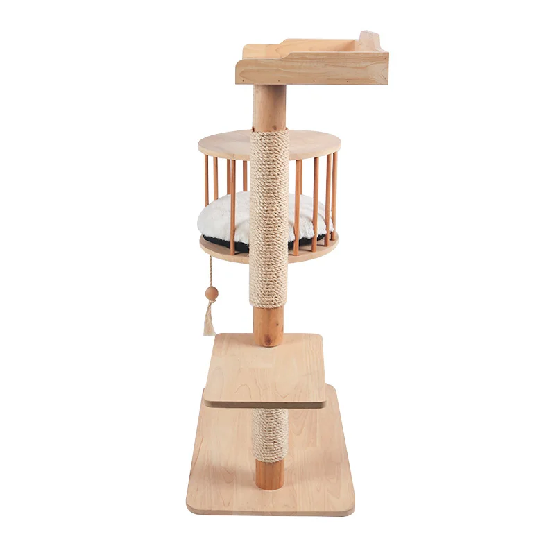 Solid Multi-Storey Tree for Cats Pet Ladder Steps Indoor Houses Shelves Scratching Pole Cage Box Geometric Cat Climbing Frame