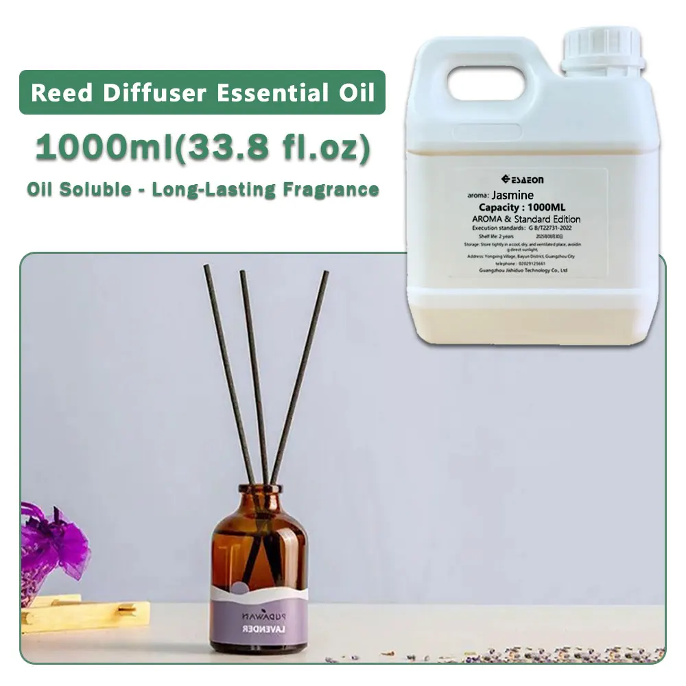 ESAEON Vine Diffuser Essential Oils - For Reed Diffusers & Flameless Aroma & Vine Diffuser, Jasmine/Cedar - 1000ML (33.8 fl.oz)