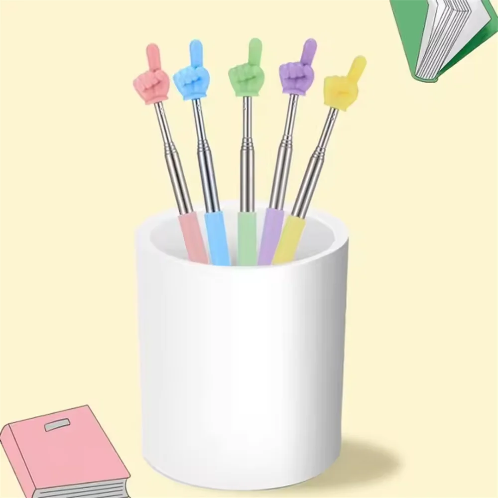 10pcs Retractable Teacher Pointer Finger Teaching Pointer Telescopic Pointing Stick School Handheld Presenter School Office Tool