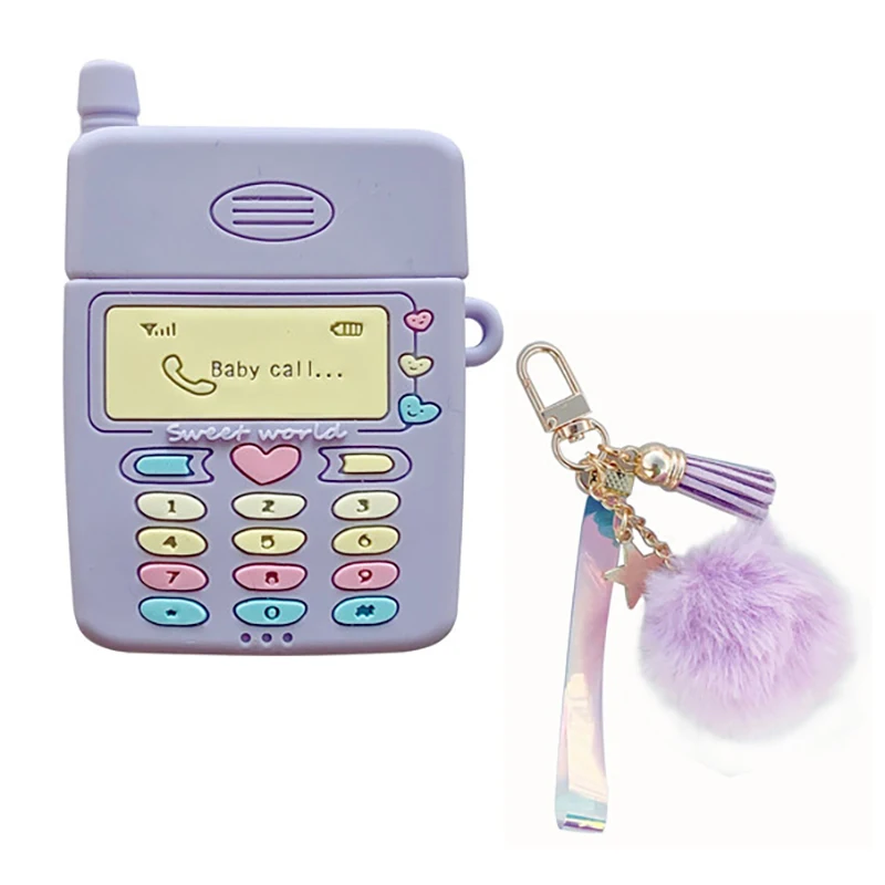 Bonito 3D Silicone Case para Apple Fone de ouvido, Kawaii Soft Protection Cover, 1, 2 fone de ouvido sem fio