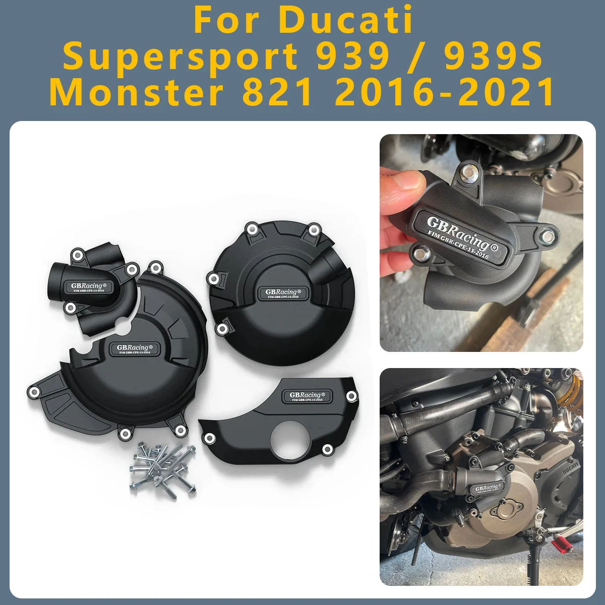 

Motorcycle Engine Cover Clutch Cover Protection For Ducati Supersport 939 939S Monster 821 2016-2021 Monster-821 Supersport-939