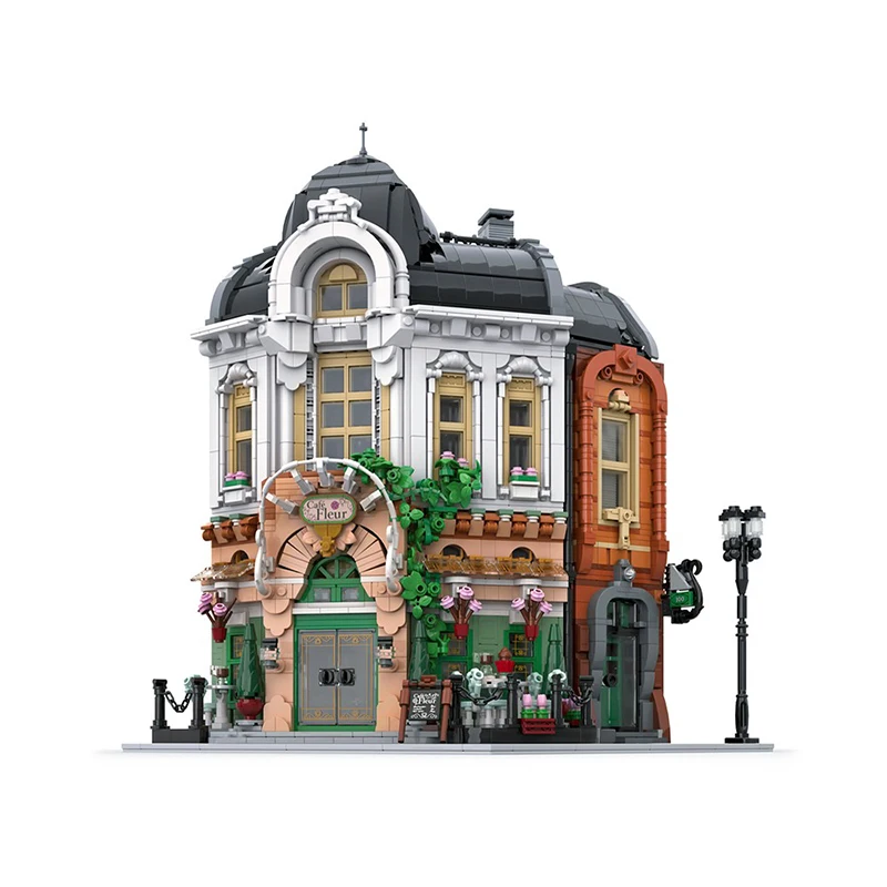 Blocs de construction MOC, nouveau produit exquis, vue sur la rue, modèle Architectural, technologie Furong Cafe, jouet modulaire pour enfants, ensemble de bricolage