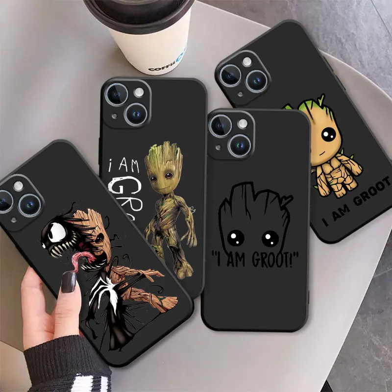 Marvel Groot Baby Silicone Case Funda for iPhone 15 14 Plus 14Pro 7 8 6S 11 XR XS X 12 Mini 13 Pro Max 13pro 8 7 plus cover