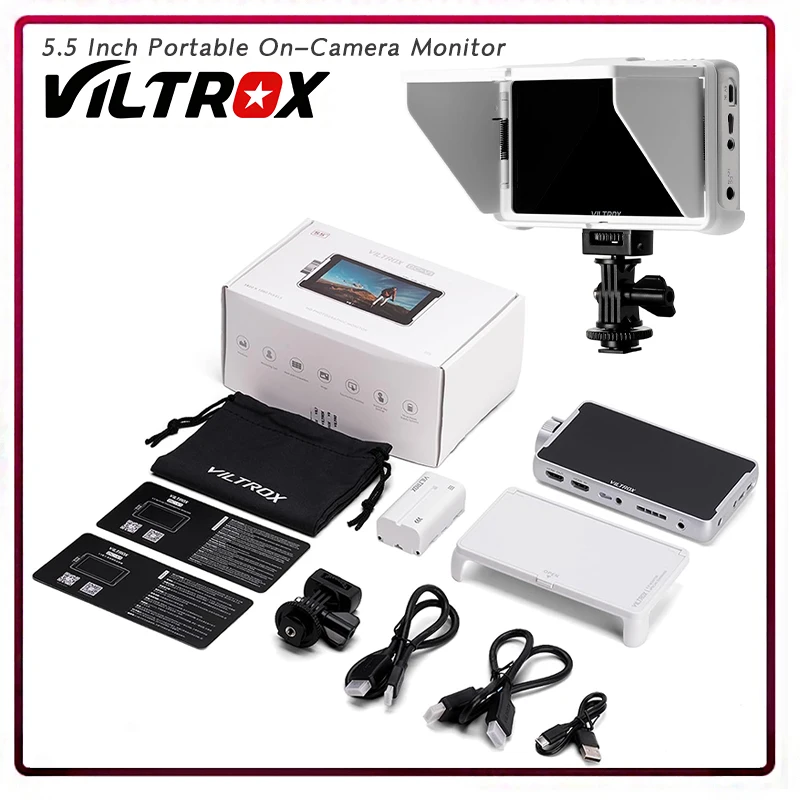 VILTROX 5.5 Inch On‑Camera Monitor 4K Touchscreen HDMI Field Monitor 1920×1080 With Sunshade Hood 3D LUTs For Sony Canon Nikon