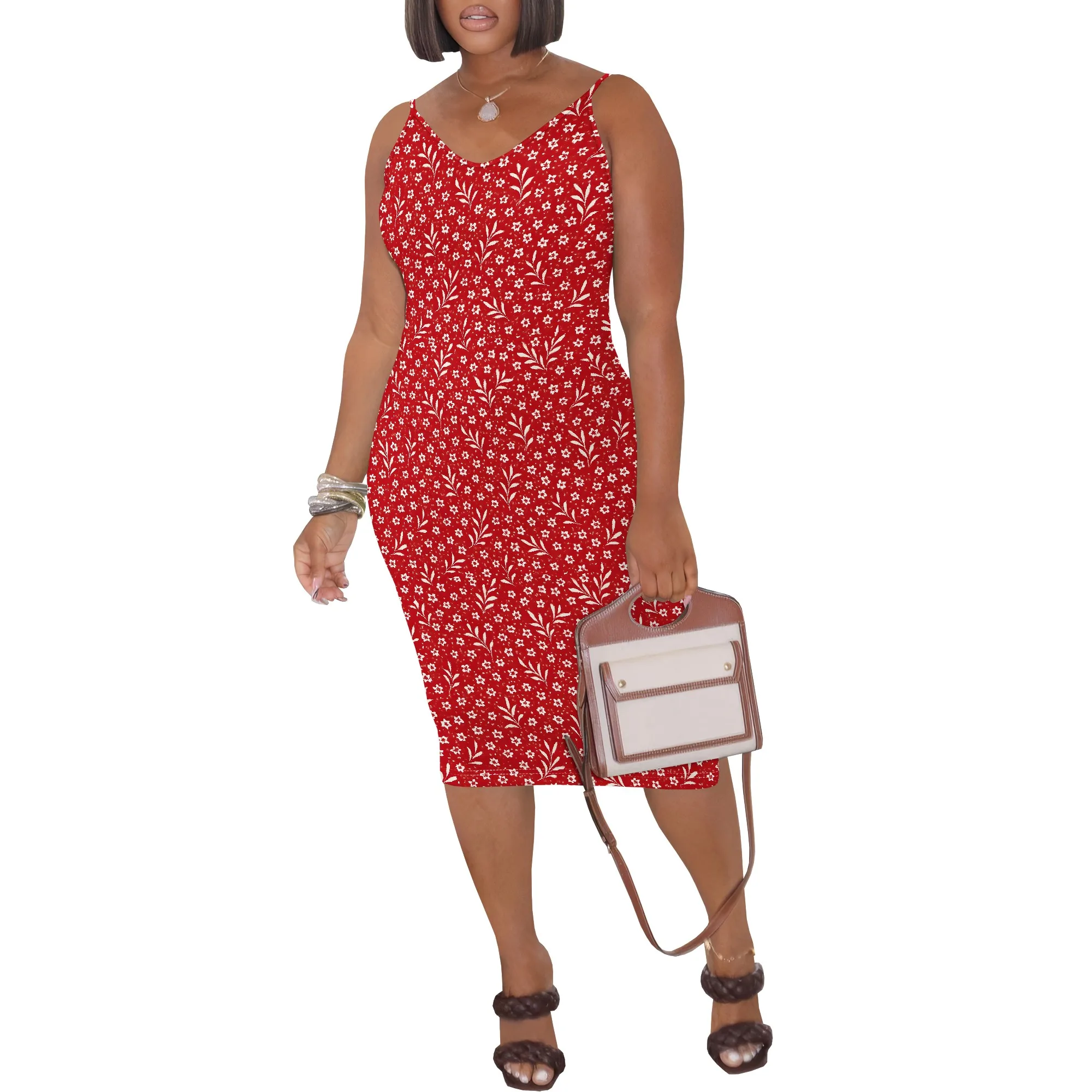 ผู้หญิง Polka Dots Tie ด้านหน้า Ruched Cami Dress Hollow Out มินิเดรสผอม