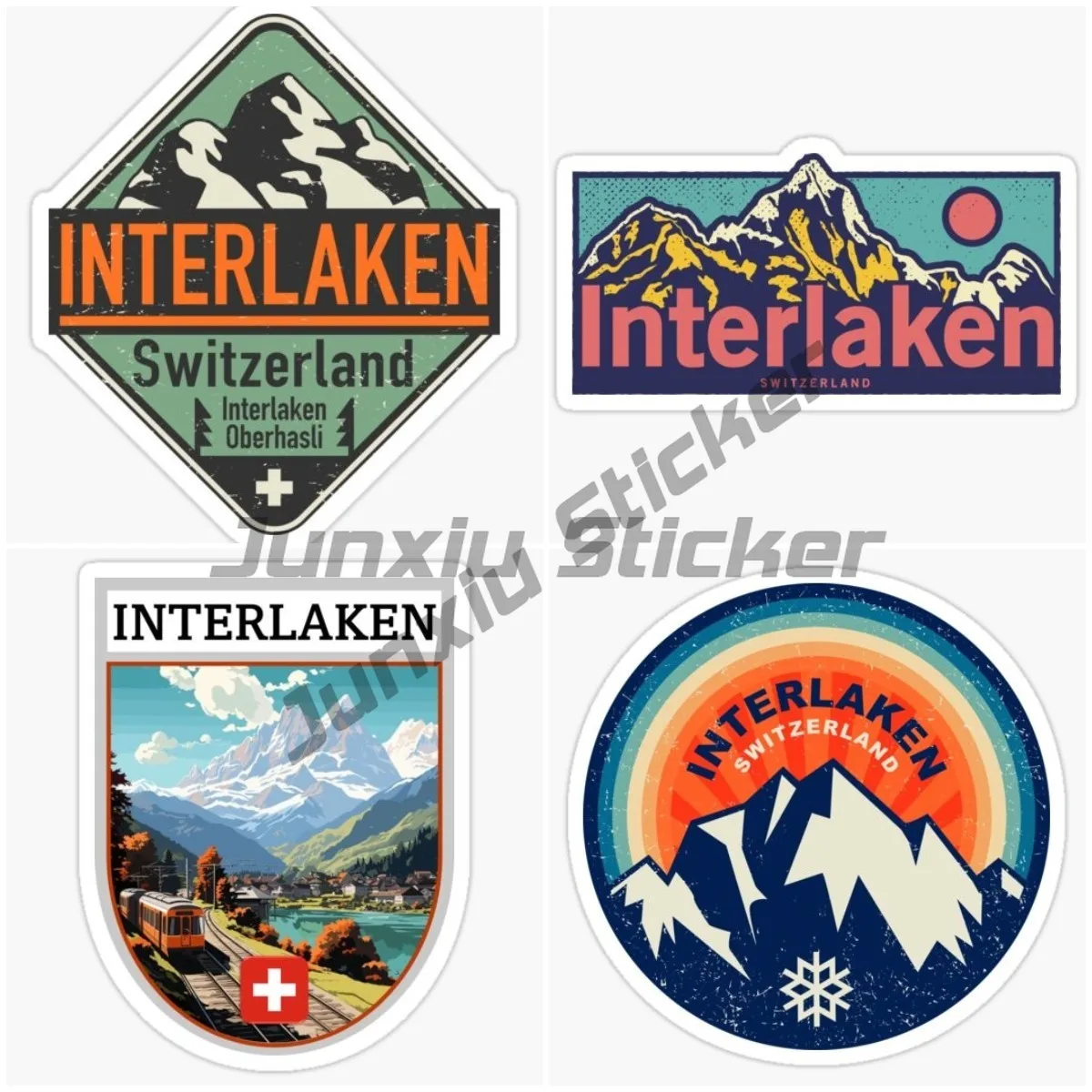 INTERLAKEN A World-renowned Tourist City in Switzerland Europe Is Suitable Decorating Stickers on Any Smooth Surface of Objects