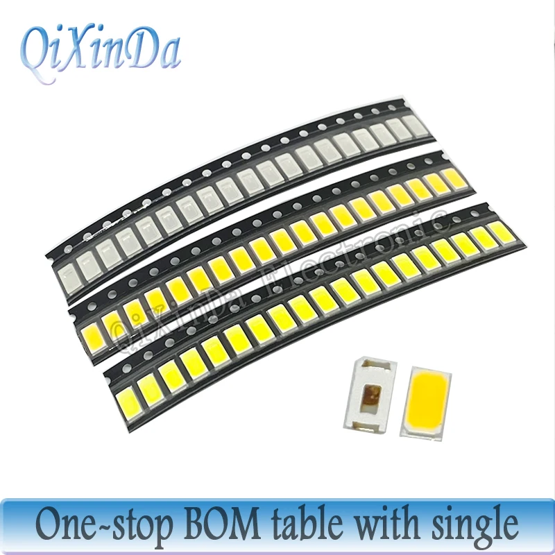 100 sztuk/partia SMD diody LED 5730 zielony czerwony ciepły biały lód niebieski żółty różowy fiolet-uv pomarańczowy 0.5W