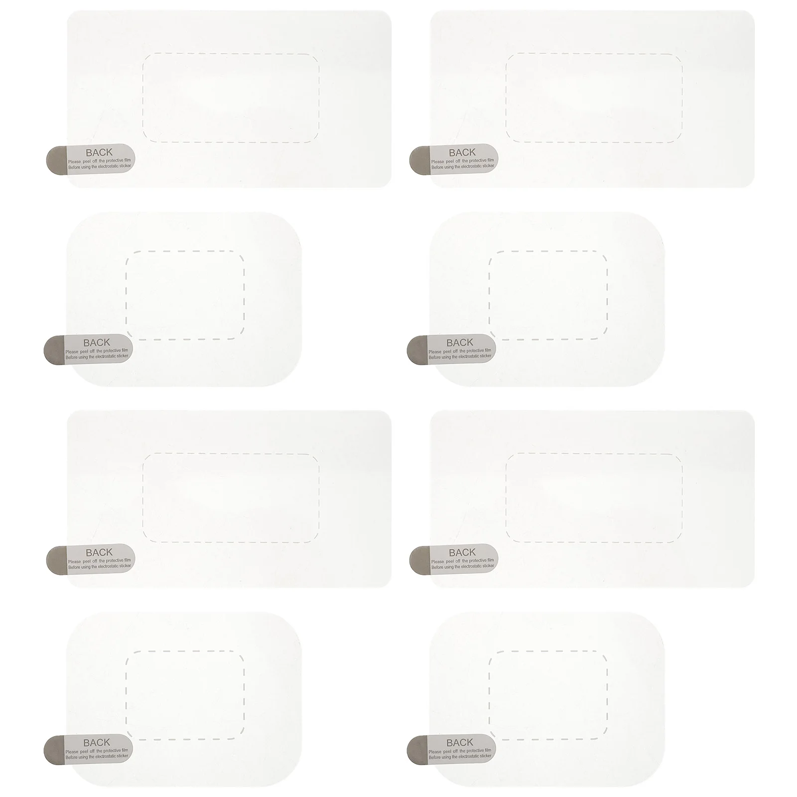 

8pcs Dashcam Protection Film Static Windshield Mount Sticker For Car Camera Scratch Resistant Pet Material Easy Repositioning