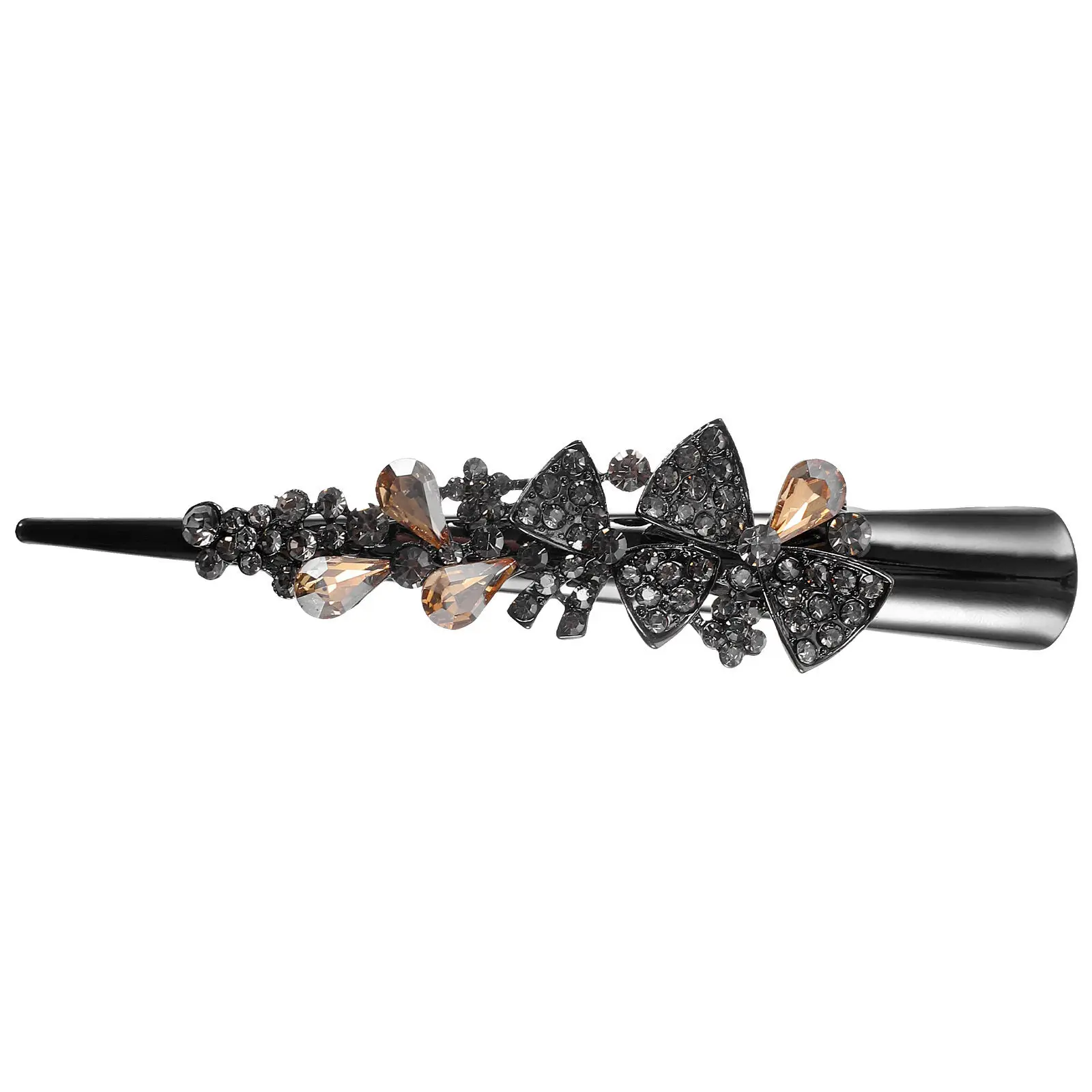 

Винтажная большая заколка для волос со стразами в форме коровьего рога для женщин и девушек, аксессуар для укладки волос на выпускной, свадьбу, банкет
