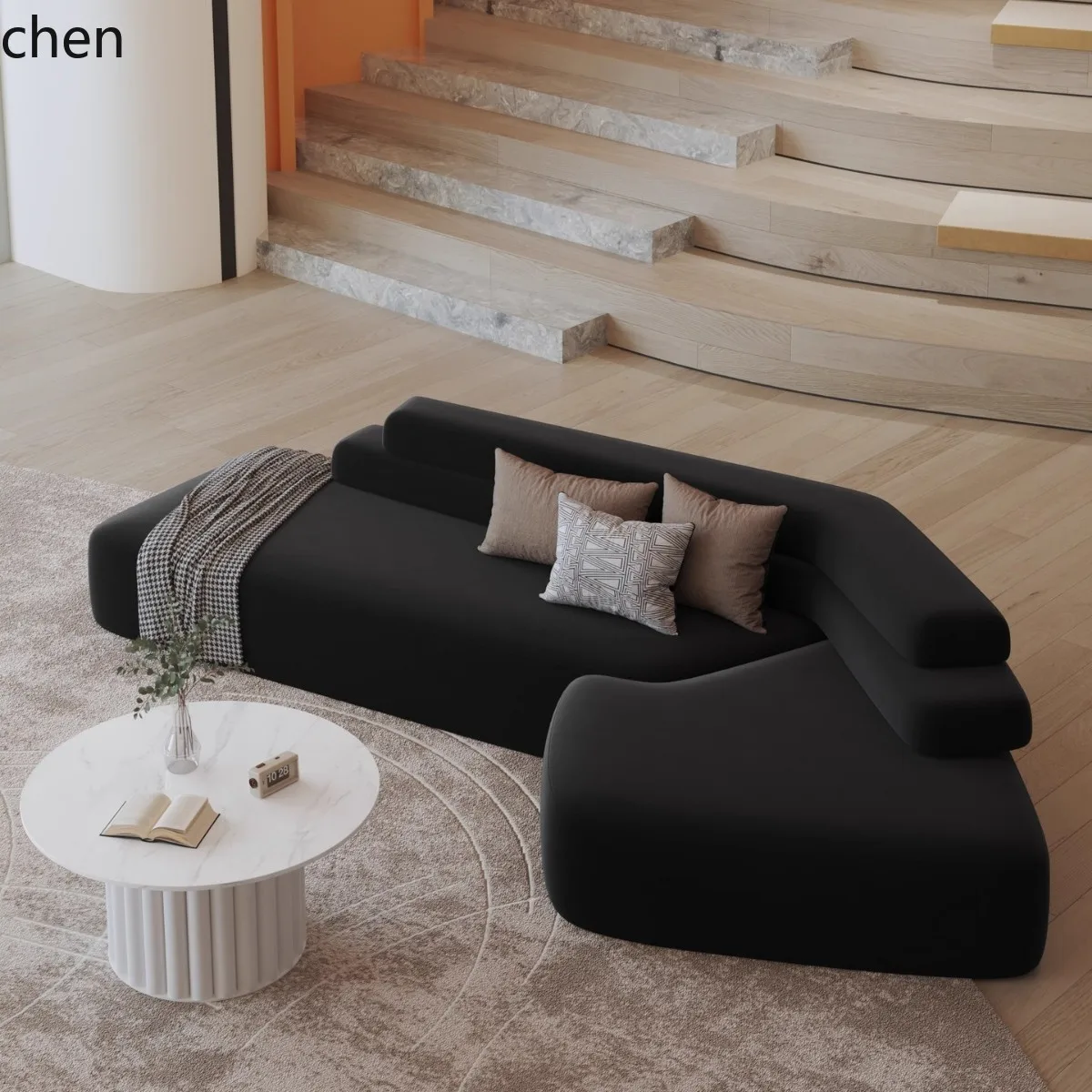 CZ hotel lobby reception sofa, office special-shaped reception sofa, beauty salon sales office sofa, homestay sofa