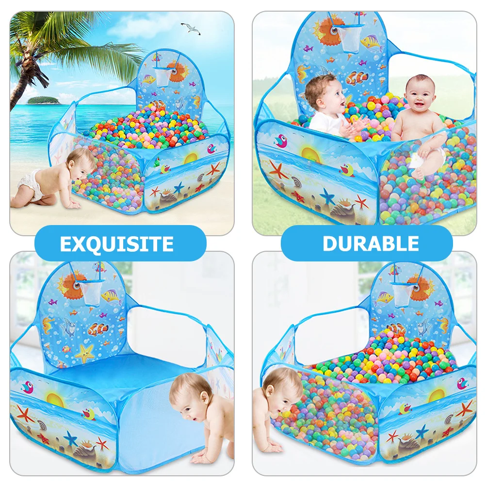 Opvouwbare speeltent voor kinderen voor peuters Babykruipbox met basketbalhoepels Groot zeshoekig ontwerp Binnen Buiten Gebruik Draagbaar