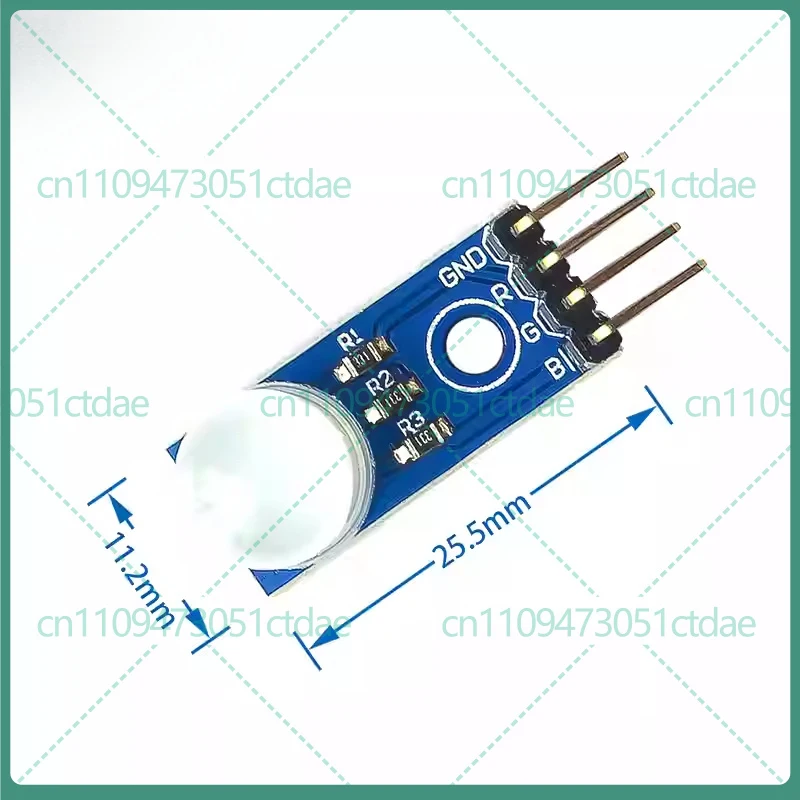 10-50pcs For 10mm RGB LED Module Common Cathode Frosted