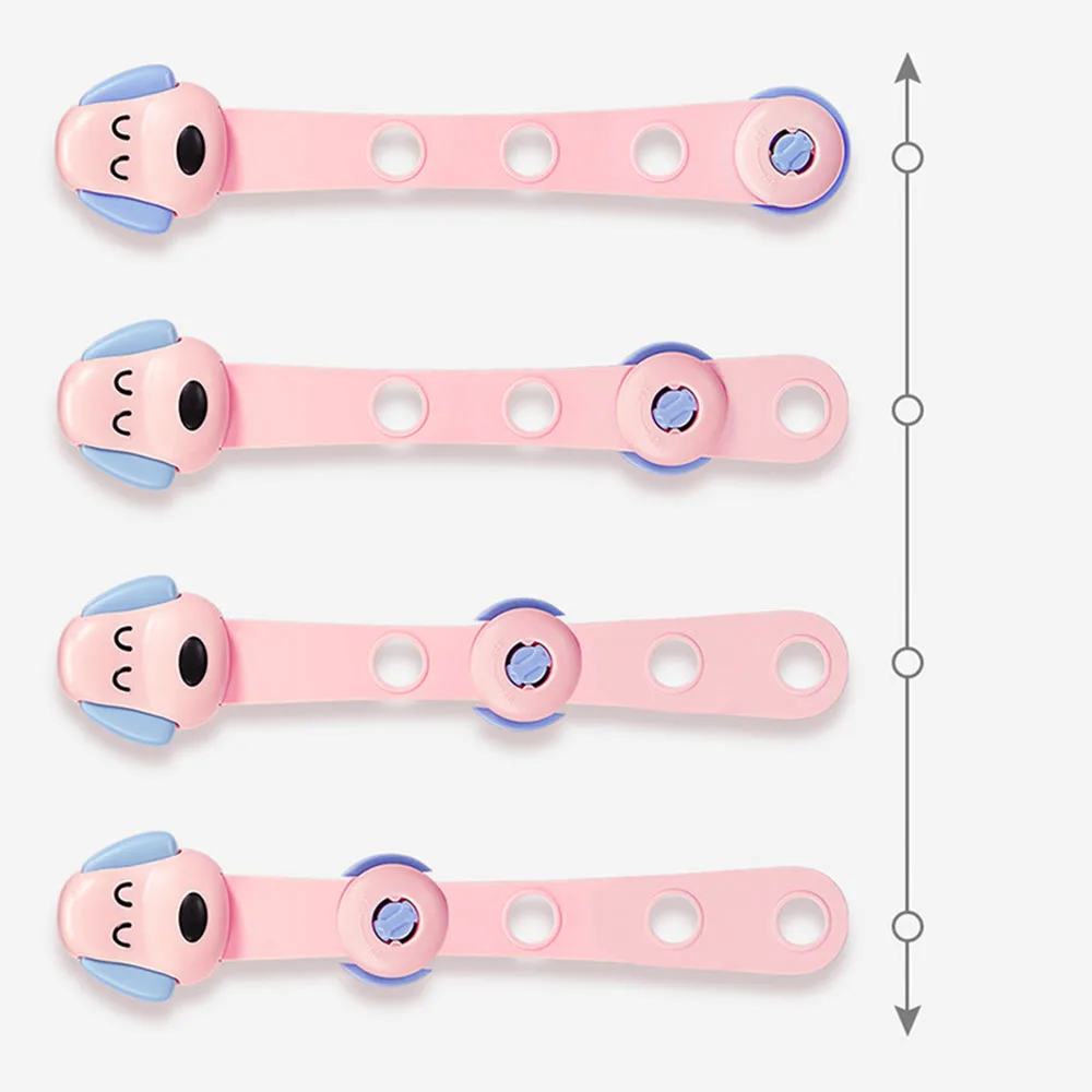 Cartoon Cute Wardrobe Baby Kids ABS Sliding door Straps Double button Children\'s safety lock Refrigerator protection lock