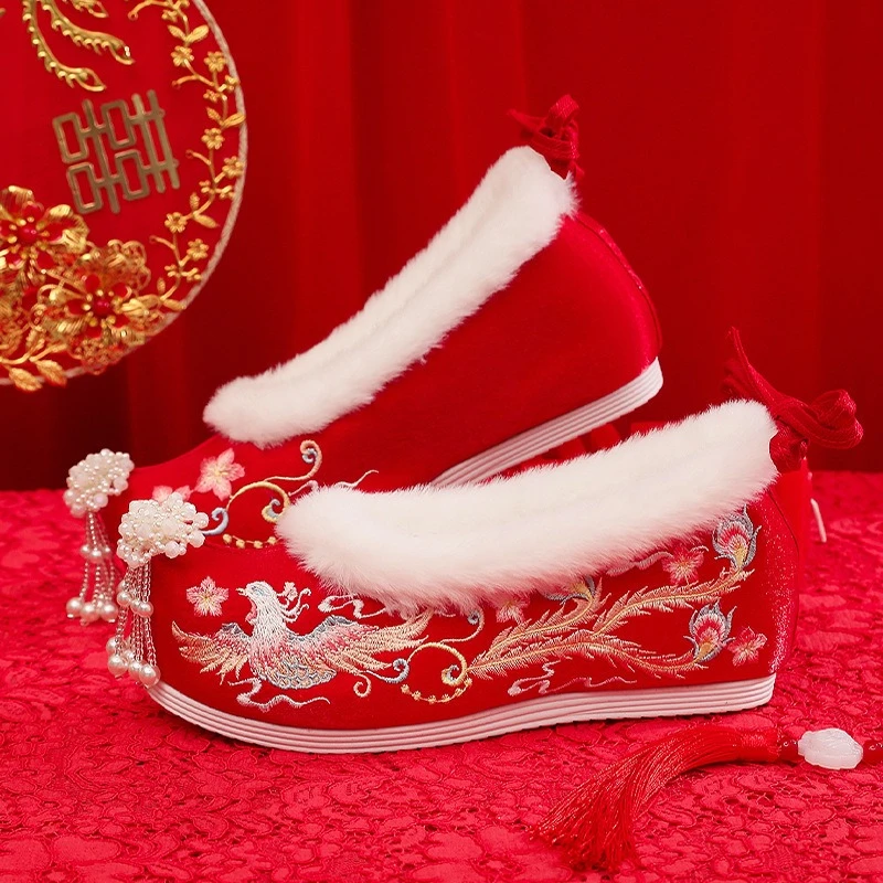 

Обувь Xiuhe ZJY08, обувь в стиле Ханьфу, вышитая обувь в старинном стиле