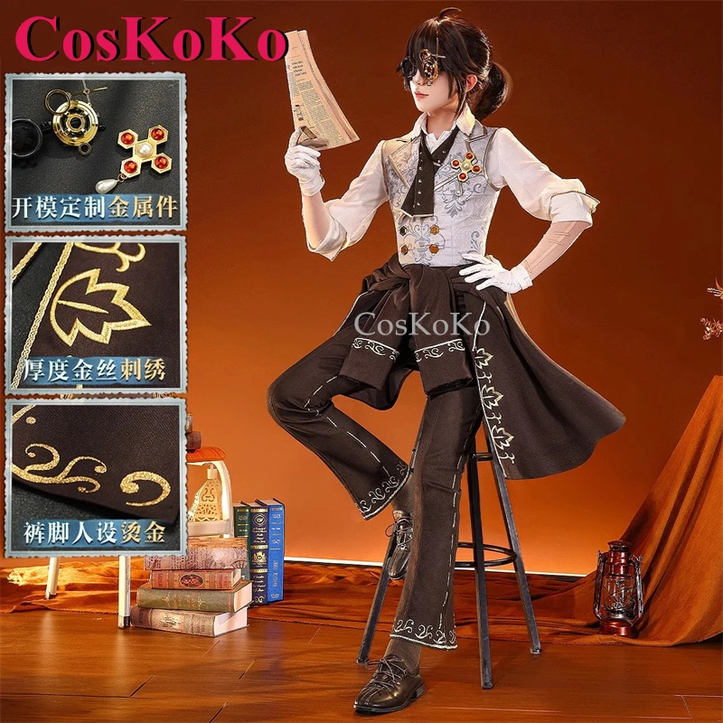 CosKoKo Luca Balsa/Prisoner Cosplay Game Identity V Costume Graduation Day Handsome Fashion Uniform Halloween Role Play Clothing