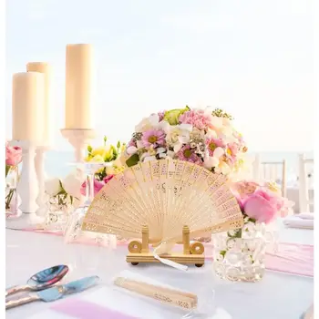 zoofox 25dílné santálové vějíře, dřevěný ruční skládací vějíř se střapci a dárkovými taškami, vintage ruční vějíř na svatební dárky 6 nejlepší prodej dřevěný ruční vějíř - №1