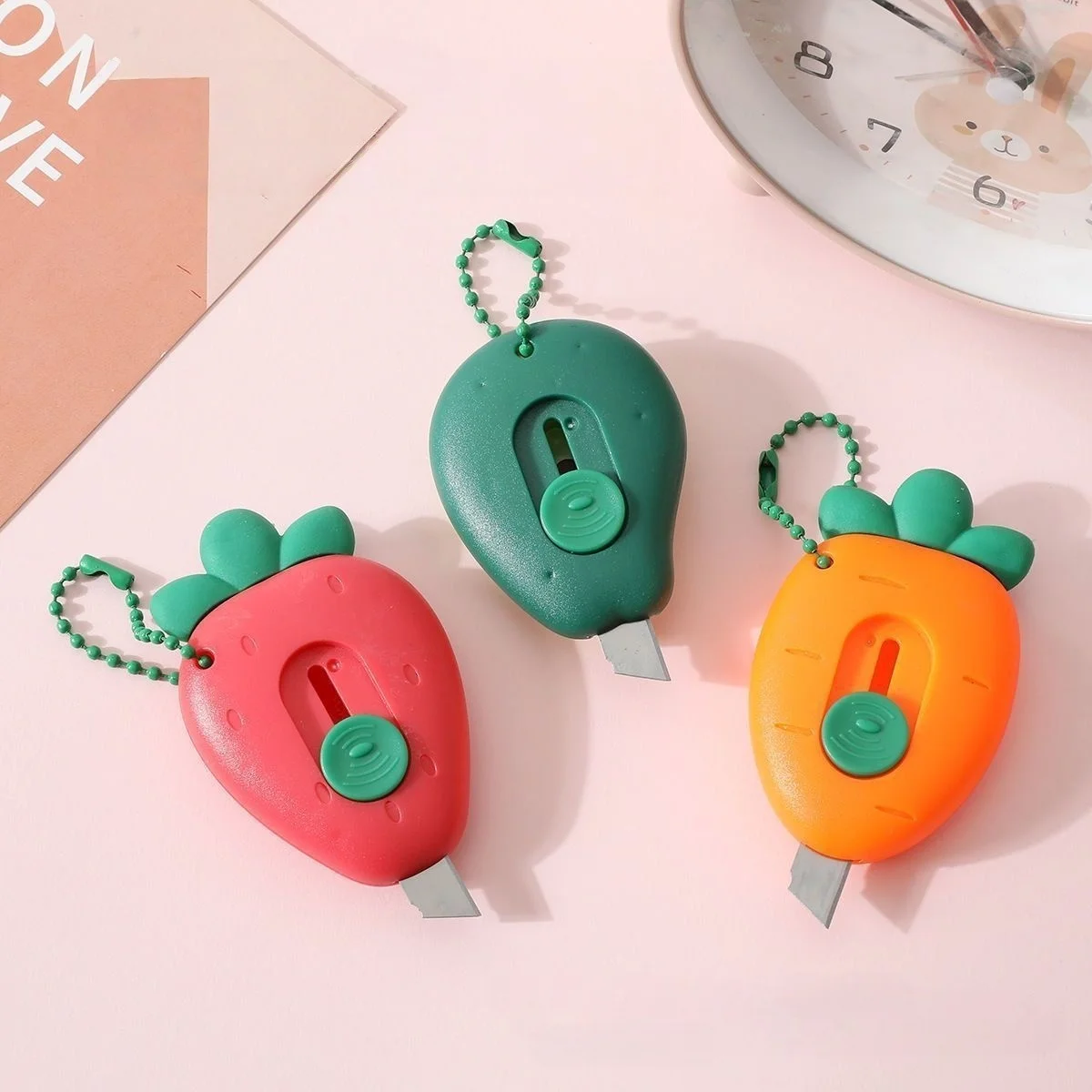 1/3Pcs Mini Fruit Shaped Utility Knife Hanging Design for Paper Cutting Envelope Wrapping And Unpacking