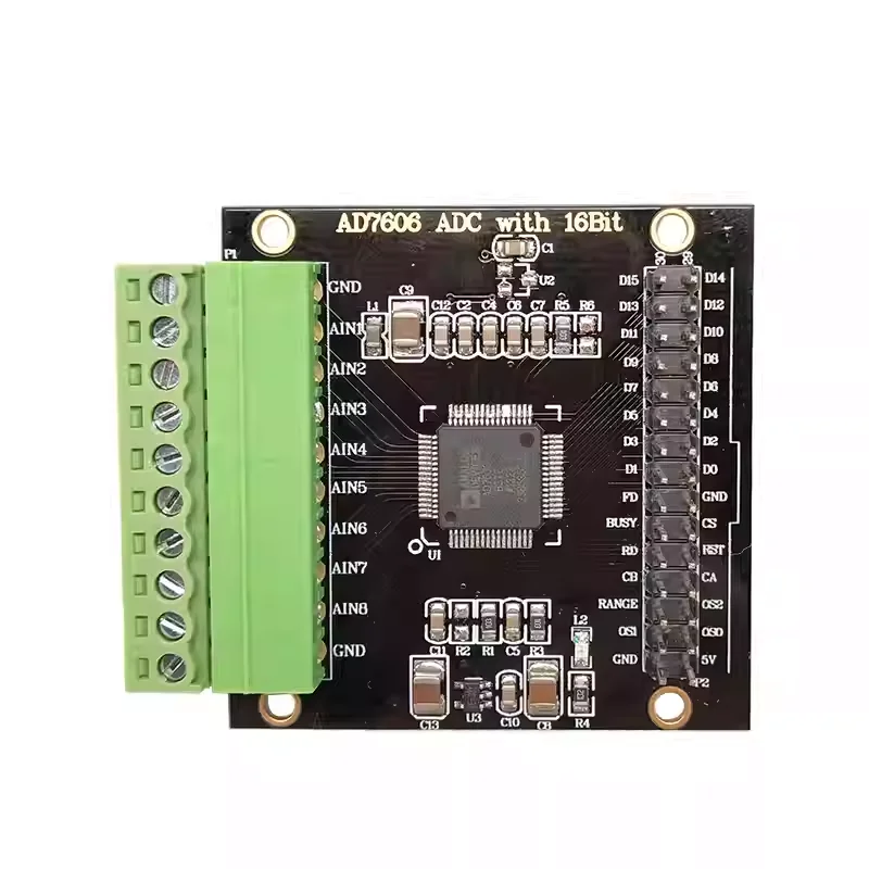 AD7606 data acquisition card module, multi-channel 16-bit ADC, 8-channel simultaneous voltage sampling, 200KHz sampling rate