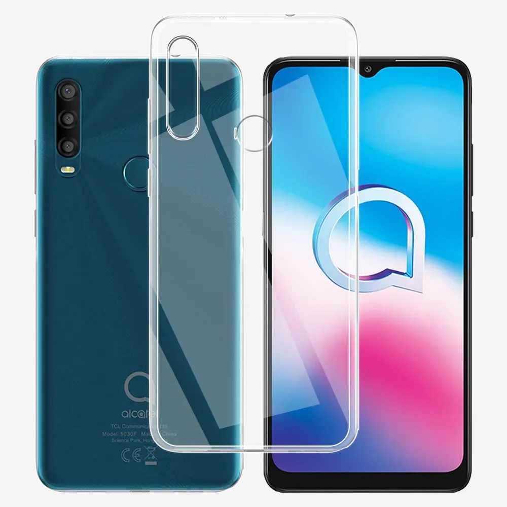 Custodia In Silicone Trasparente Morbido Per Alcatel 1SE (2020) – Protezione Antigraffio Con Motivo Lupo