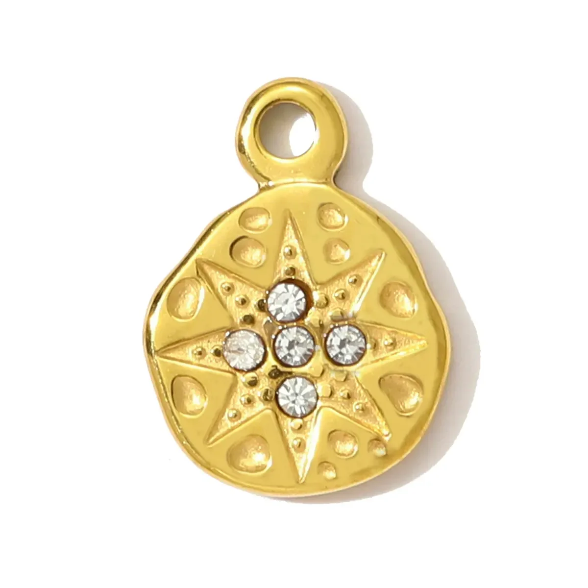 3pcs/Lot Stainless Steel High Polish Sun Moon Necklace Pendant Rhinestone Star DIY Earring Charm For Women Holiday Jewelry
