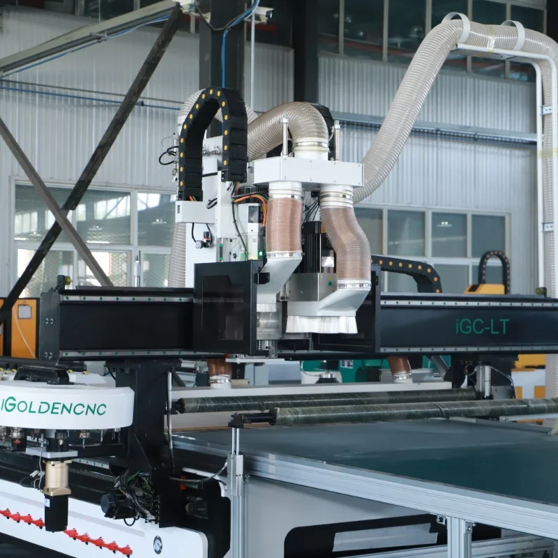 Automatic Loading Unloading Nesting Cnc Router with Drilling Labelling Center ATC Cnc Router
