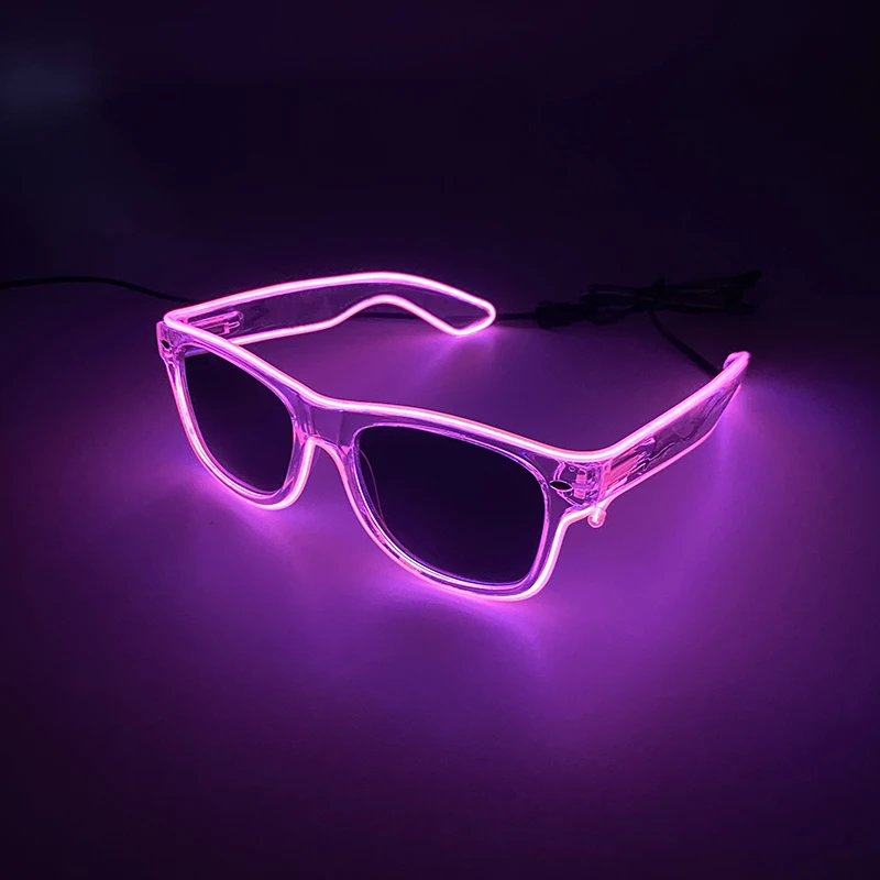 LED Neon leuchtende Brille leuchten Rave Kostüm Party Dekor DJ Club Brillen Leistung Requisiten ändern Farbe Ball Brillen – Detail 16