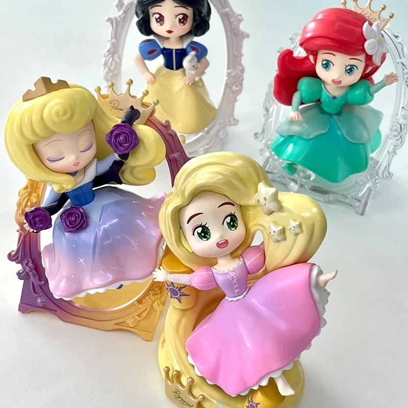 Disney Princess Chasing Dreams Series Blind Box Snow White Rapunzel Anime Figures Ariel Cinderella Figurine Mystery Bag Toy Gift