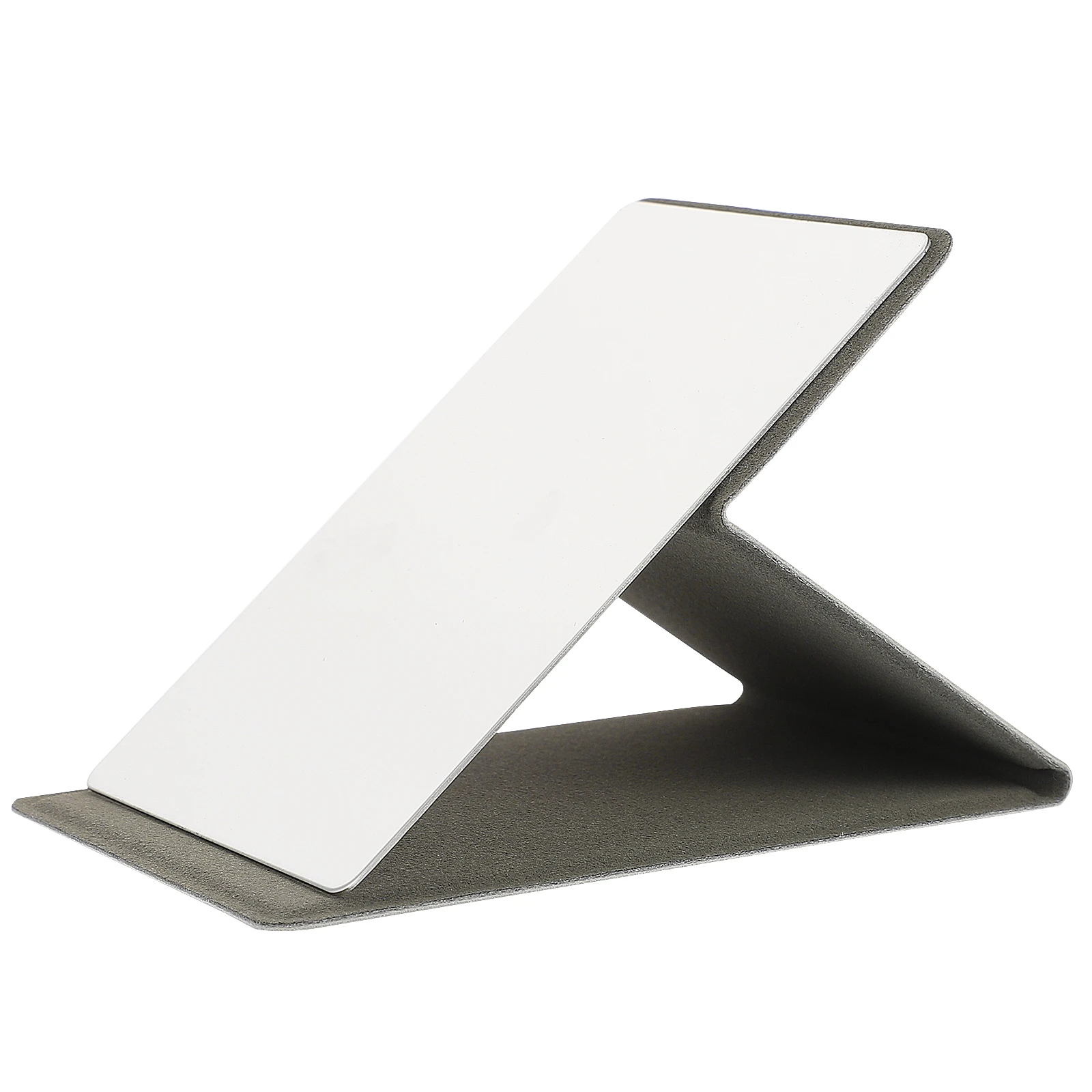 1 conjunto de espelho de maquiagem de aço inoxidável dobrável compacto capa pu portátil espelho de bolso viagem de negócios