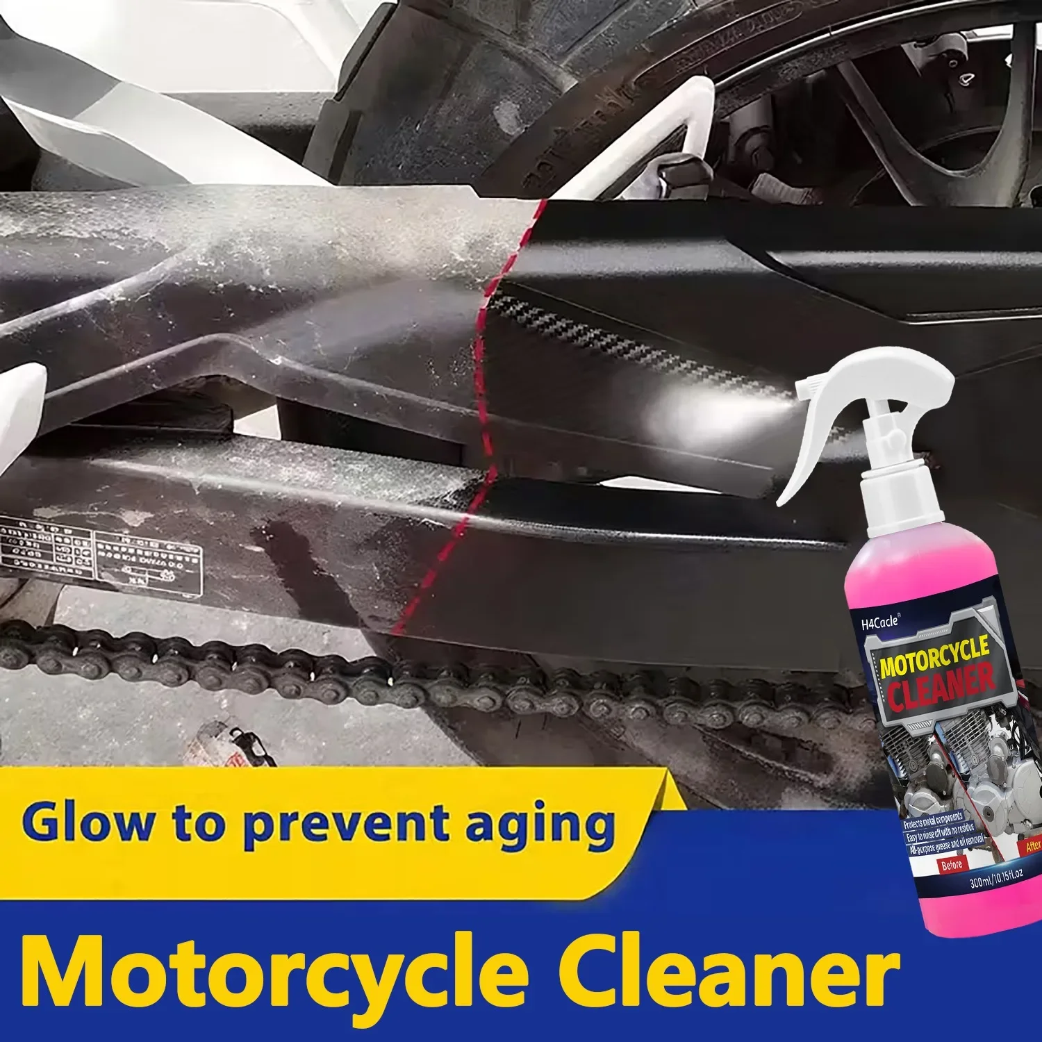 منظف رغوي مركز لغسيل الدراجات النارية، منظف سكوتر كهربائي، شمع السيارة ومزيل البقع، شمع تلميع