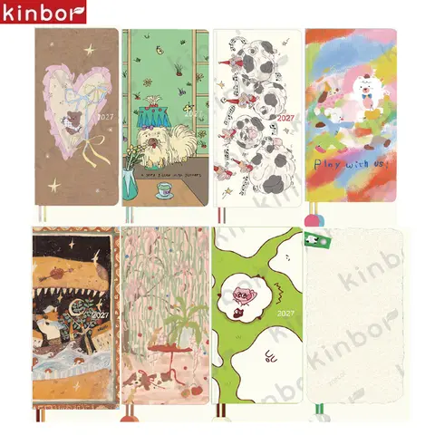 Newest Kinbor 2027 Notebook Agenda Weekly Planner 52g BaChuan Paper Pocket Journal Plan Book Travel Recording School Supplies