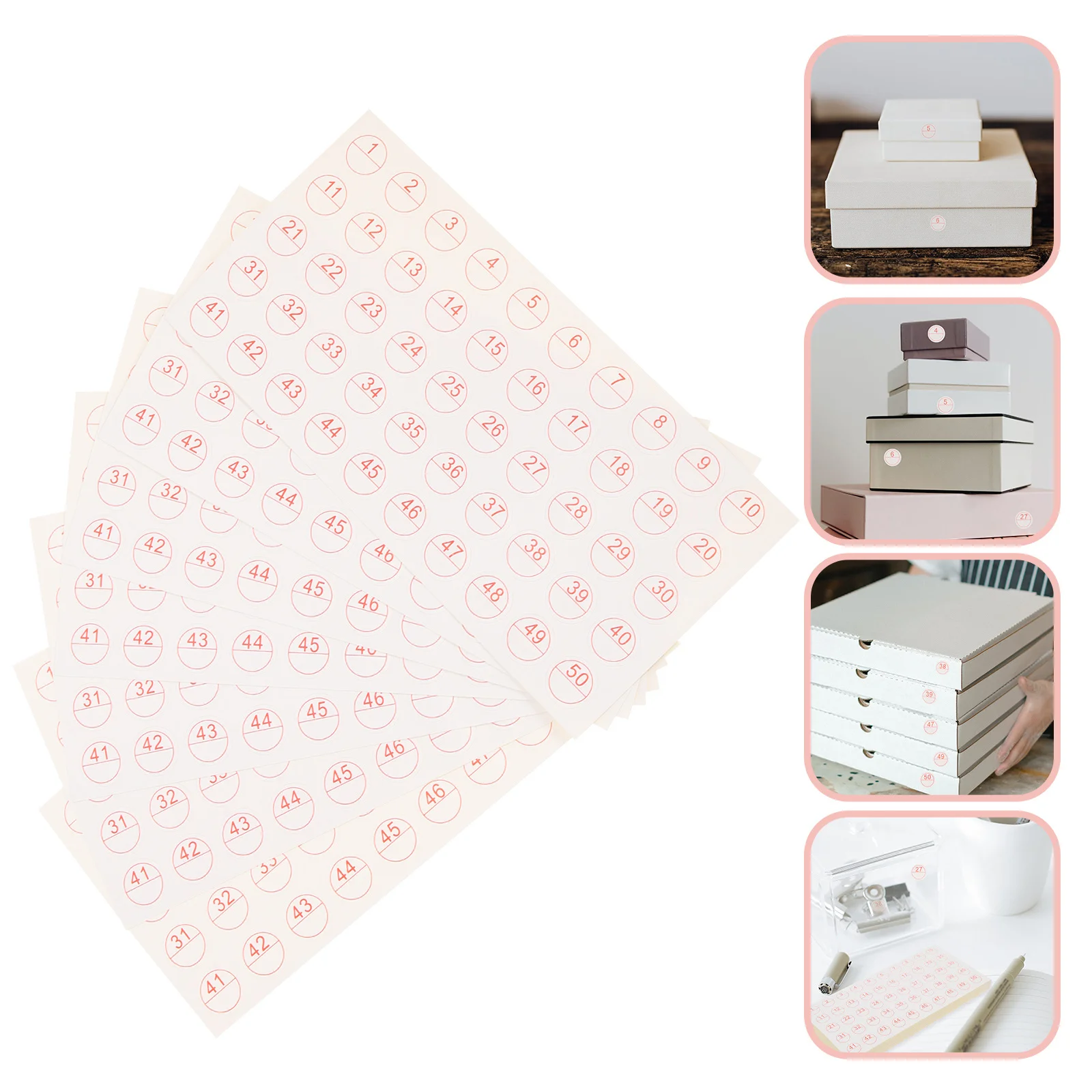 

50 Sheets Blank Label Stickers Handwritten Number Tags for Storage Boxes Containers DIY Sorting Decals Home Office Tidy